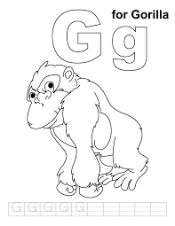 G For Gorilla Coloring Page To Keep Toddler Busy While Reading The One And Only Ivan With Big Siblings Kids Handwriting Practice Coloring Pages Gorilla Craft