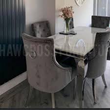 Maybe you would like to learn more about one of these? Louis 1 8m White Marble Dining Table With 6 Knocker Chairs 1099 50 Deposit Secures Shawcross Furniture