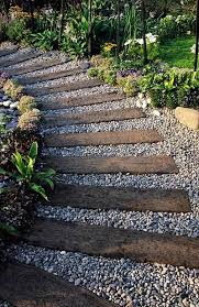 Railway Sleepers And Gravel Path Rock Garden Landscaping Outdoor Gardens Backyard Landscaping