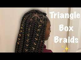 Large Triangle Box Braids Rubber Band Method Youtube Triangle Box Braids Box Braids Braids