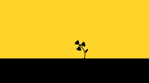 Black And Yellow Biohazard Logo Digital Art Minimalism Simple Simple Background Flowers Plants Leaves Radi Wallpaper Simple Backgrounds Simple Wallpapers