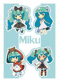 Mini Miku Sticker Sheet Etsy In 2021 Miku Sticker Sheet Hatsune Miku