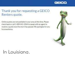 Geico is one of the primary carriers that offers comprehensive insurance policies for rebuilt cars. Geico Thank You For Requesting A Geico Renters Quote Online Quotes Are Not Available In Your Area At This Time Please Check Back Or Call 1 800 841 2964 To Speak With An Agent To