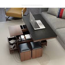 Modern convertible dining or card table that can be lowered for use as a coffee table. Multifunction Foldable Coffee Table Liftable And Lowerable Minimalist Rectangle Mesas Centro Dinin Foldable Coffee Table Coffee Table Coffee Table With Seating