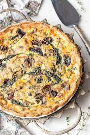 Enjoy This Spinach And Mushroom Quiche As A Quick Breakfast Or For Brunch This Vegetari Vegetable Quiche Recipes Quiche Recipes Easy Spinach Stuffed Mushrooms