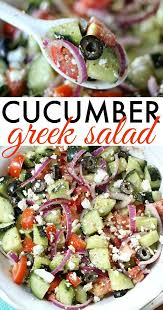 Cucumber Greek Salad Recipe Recipe Side Dishes Easy Greek Salad Recipes Healthy
