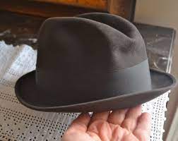 Felt Fedora Biltmore Fedora Cavalier Short Brim Hat Brown Canadian Beaver Felted Fur Mens With Grosgrain Ribbon Short Brim Hat Brim Hat Grosgrain Ribbon