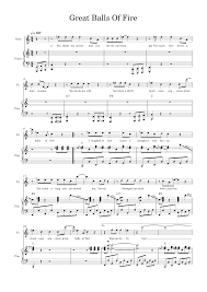 Great Balls Of Fire – Jerry Lee Lewis Sheet Music with Chords for Piano,  Vocals (Piano-Voice) | MuseScore.com