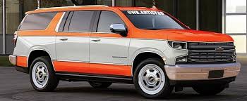 2021 Chevy Suburban With 1970s Retro Makeover Looks Colorful Autoevolution