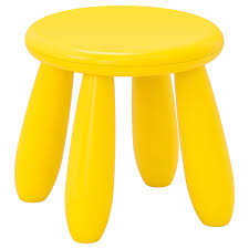 MAMMUT Children's stool - in/outdoor, yellow - IKEA