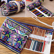36 48 72 Agujeros De Lona Wrap Roll Up Estuche Pluma De Bolsa De Almacenamiento Bolsa Nuevo Belleza Y Salud Maquillaje Estojos Estojo De Lapis De Cor Estojo
