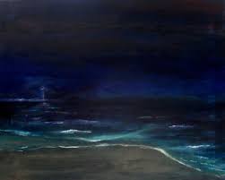 Seule sur la plage, elle pense à lui, se demande s'il la rejoindra. Phare Eclairant Une Plage La Nuit Acrylique Sur Toile Painting By Antoine Mandael Artmajeur