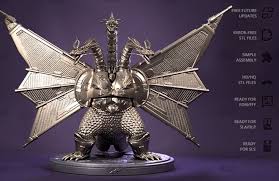 Mechanical Kidola Godzilla 3d Print Model Data Stl