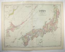These maps originate from a japanese atlas, dated 1906. 1898 Very Large Map Of Japan Vintage Japan Map Japanese Etsy Japan Map Wall Maps Asia Map