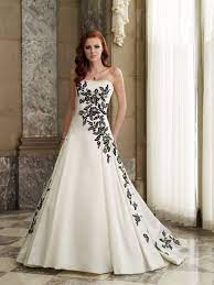 Strapless A Line Wedding Dress With Black Lace Black White Wedding Dress Used Wedding Dresses Wedding Dress Shopping