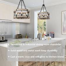 Free shipping on orders of $35+ and save 5% every day with your target redcard. Lnc Eliora Farmhouse 5 Light Distressed White Wood Dining Room Chandelier Rustic Industrial Mesh Drum Pendant Lighting Z7zqbzhd13688m7 The Home Depot