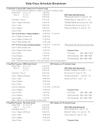 Daily Class Schedule Excel Templates At Allbusinesstemplates Com