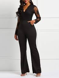 Ericdress Patchwork Plain Pocket Lace Women S Jumpsuits Jumpsuits For Women Jumpsuit Fashion