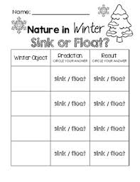 winter sink or float worksheet