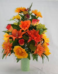 No 5027 Fall Cemetery Arrangement Autumn Cone Flower Cone Arrangement Grave Tombstone Arrangement Cemetery Flowers Funeral Flowers Cemetery Flowers Flowers