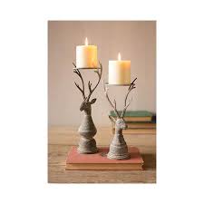 Rustic Deer Candle Holders Set Of 2 Kirklands