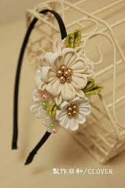 つまみ細工 カチューシャ つまみ細工 布で作る花 細工
