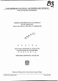 TESIS: ESBOZO HISTÓRICO DE LAS DROGAS EN EL SIGLO XX: HOJA DE COCA, COCAÍNA  Y FÁRMACOS