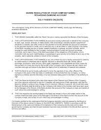 Enter your official identification and contact details. Board Resolution Regarding Banking Account Template By Business In A Box