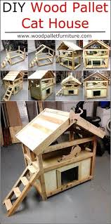 Diy Wood Pallet Cat House And Like Omg Get Some Yourself Some Pawtastic Adorable Cat Apparel Katzenhaus Im Freien Katzenhaus Katzen Haus