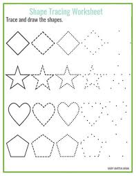 Free Drawing Patterns To Trace Shapes Worksheet Kindergarten Shape Tracing Worksheets Shapes Worksheets