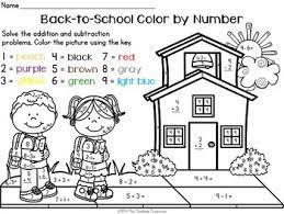 Addition and subtraction fact family worksheets. Back To School Color By Number Addition Subtraction Within 10