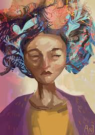 Colorful afro Anj Kolarski