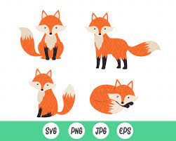 Fox Svg Bundle Foxes Clipart Emotional Fox Clipart Anime Etsy Baby Clip Art Watercolor Fox Clip Art