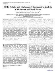 Pdf Smes Policies And Challenges A Comparative Analysis Of Zimbabwe And South Korea Jash Mathew Academia Edu