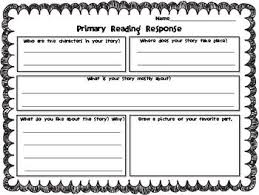 Primary Reading Responses 1st 2nd Grade Reading Response Primary Reading Reading Response Sheets