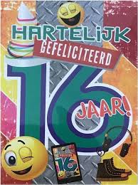 Bol Com Verjaardagskaart 16 Jaar Wenskaart Verjaardag Kaart 16 Jaar