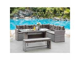 Un canapé d'angle tissu pour partager des moments seul ou en famille ! Salon De Jardin Canape D Angle En Resine Tressee 8 Personnes Kaouai Vente De Deco In Paris Conforama