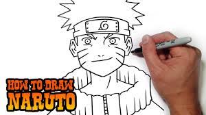 Draw a kidney bean for the nose's nostril. How To Draw Naruto Simple Video Lesson Youtube