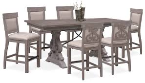 Charthouse Counter Height Dining Table And 6 Upholstered Stools