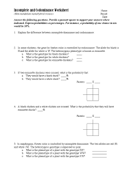Chapter 10 dihybrid cross worksheet answers. Incomplete And Codominance Worksheet With Hair Dominance Genetics Genotype