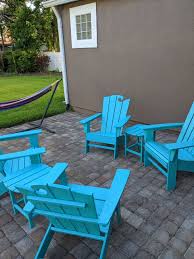 Wave 3 Piece Adirondack Set With The Ocean Chair Blue Outdoor Furniture Outdoor Chairs Outdoor Furniture