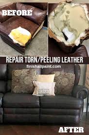 Repair Torn Peeling Leather Leather Couch Repair Leather Furniture Repair Reupholster Couch Diy