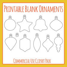 Printable Blank Christmas Ornaments Clip Art Pack For Commercial Use Clip Art Christmas Ornaments Ornaments