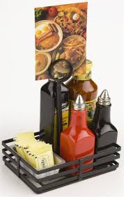 Square Wire Condiment Caddy W Sign Clip Black Condiment Holder Bar Design Restaurant