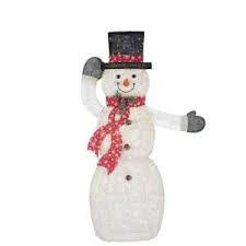 Outdoor christmas decorations from kirkland's offer you a great opportunity for spreading the christmas cheer outside your home! 62 5 In Warm White Led Animated Pvc Snowman With Hat And Scarf Outdoor Christmas Decorations Outdoor Christmas White Lead