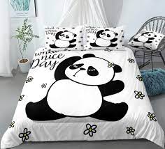Explore our fab gifts today! 3 Pieces Cute Panda Bedding Kids Boys Girls Cartoon Animal Duvet Cover Set Panda Quilt Cover Flower Queen Bed Set Panda Dropship Bedding Sets Aliexpress