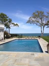 Salt Water Pool With Gunite Finish And A Bench Along Shallow End For Sitting Views Of The Bay Saltwater Pool Gunite Swimming Pool Pool