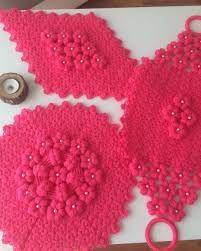 Hayirli Cumalar Herkese Yeni Bir Uclu Takimimiz Daha Hazir Uclu Takim Incili Lif Orgu Elisi Elemegi Liflerim Severek Ceyizlik Narciceg Boncuklu Tig Orgu Taki