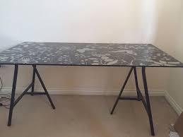 Pin By Mac On Master Bedroom Glass Top Desk Ikea Glass Desk Glass Desk