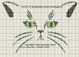 Grille Gratuite Point De Croix Regard De Chat Passion Creative Point De Croix Cadeaux Brodes Au Point De Croix Chats En Points De Croix